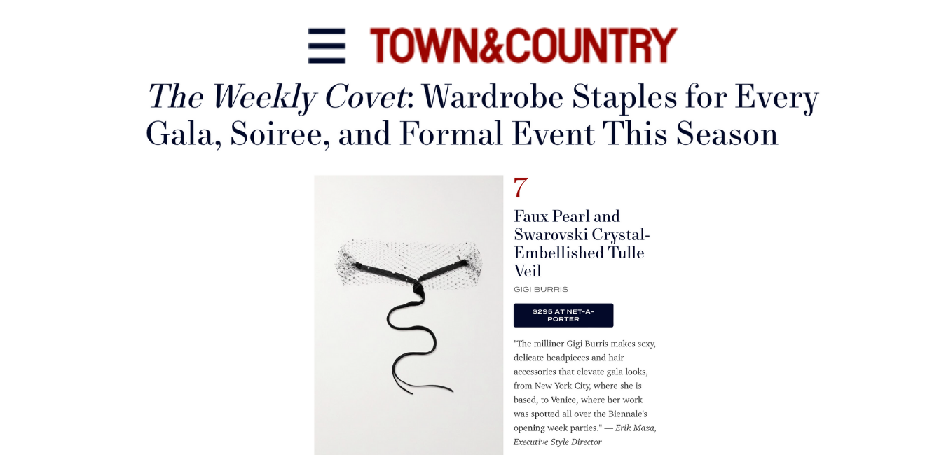 SEEN IN TOWN & COUNTRY MAGAZINE: THE WEEKLY COVET