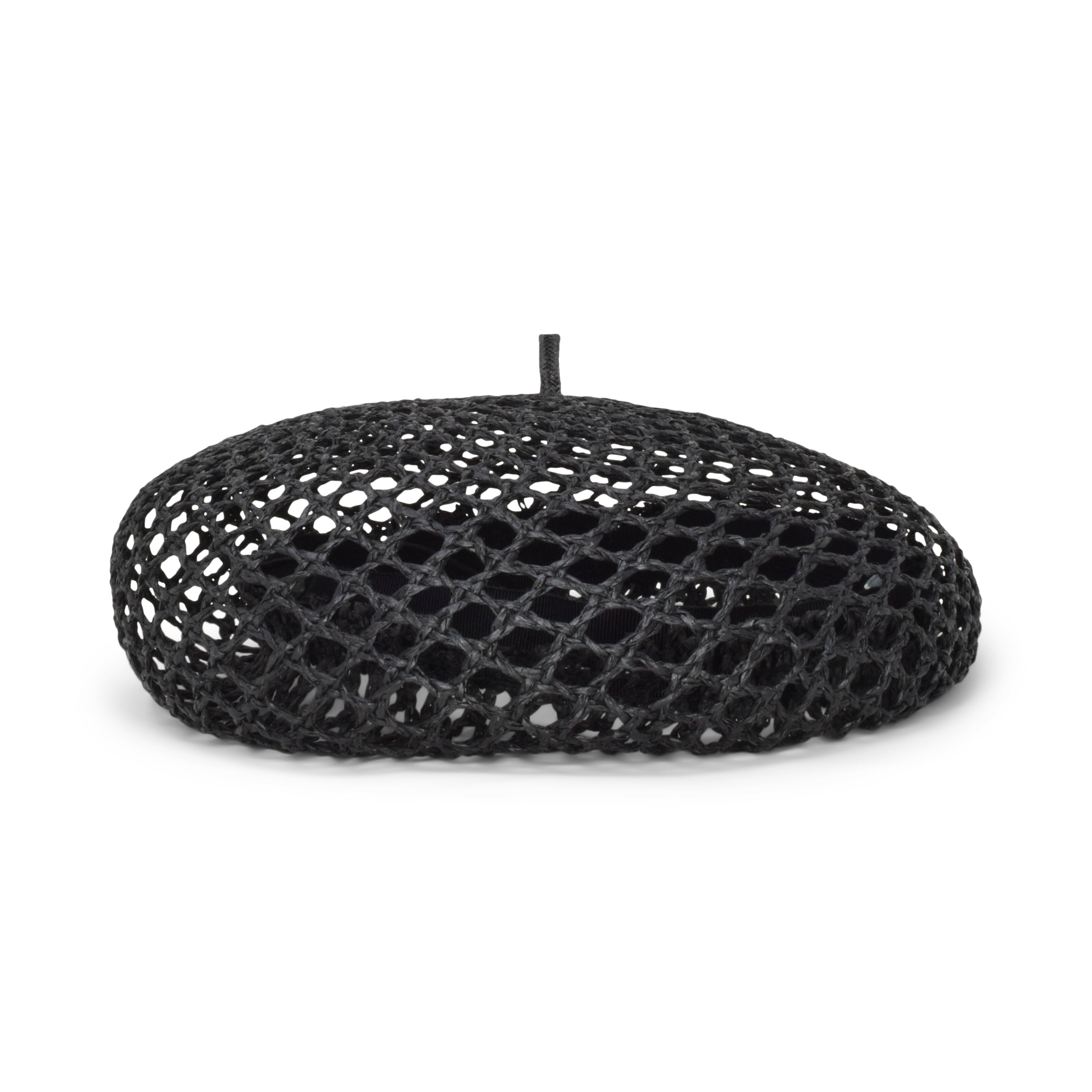 Black Crochet Straw Beret – Pillbox Hat | Gigi Burris – GIGI BURRIS