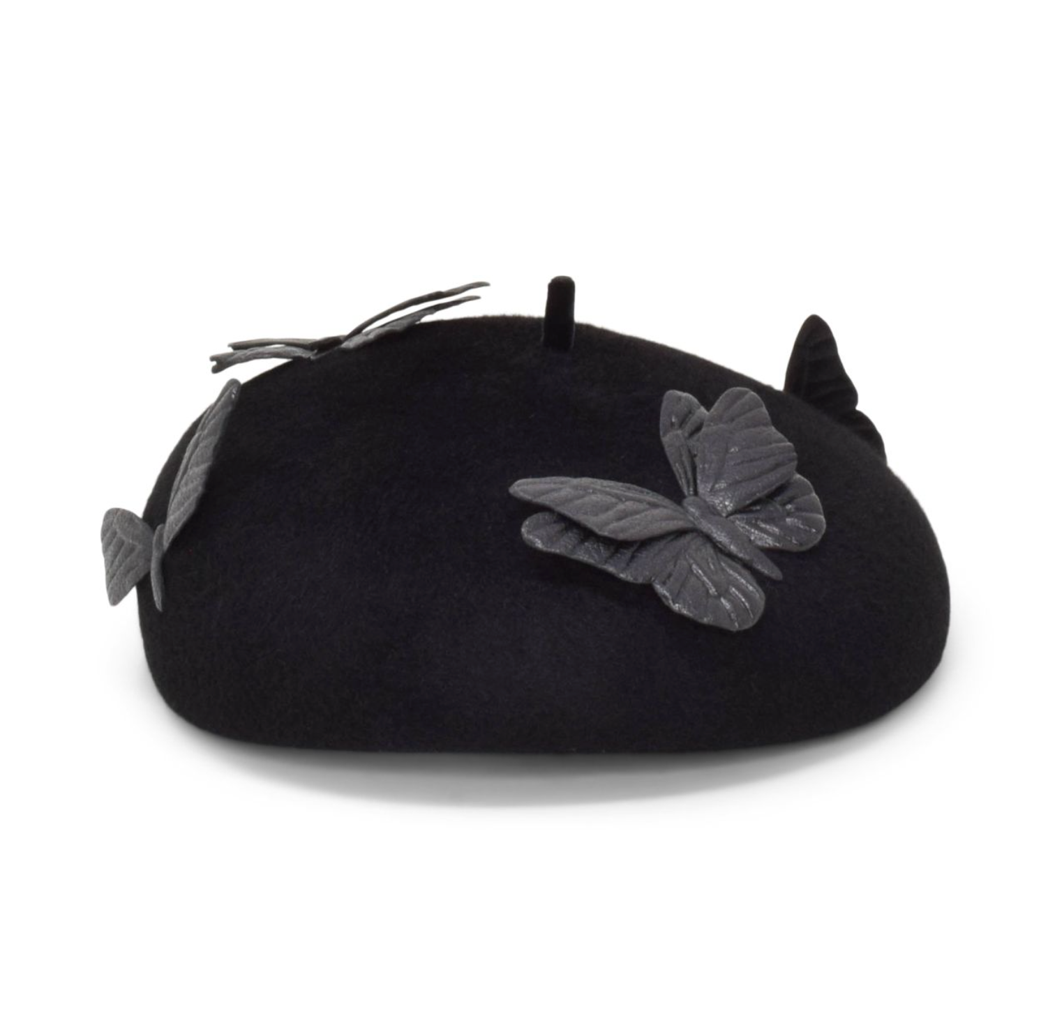 NWOT Weekend Max Mara 100% Wool Hat with Butterfly Logo Black Fall/Winter Max Mara Piroga alpaca, wool, and silk hat Max Mara main image 2