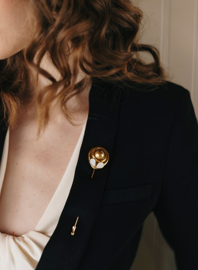Frances Enamel Pin | Gold