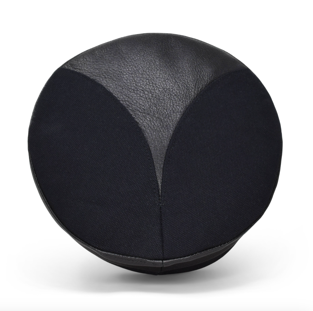 Womens black leather structured brim cap