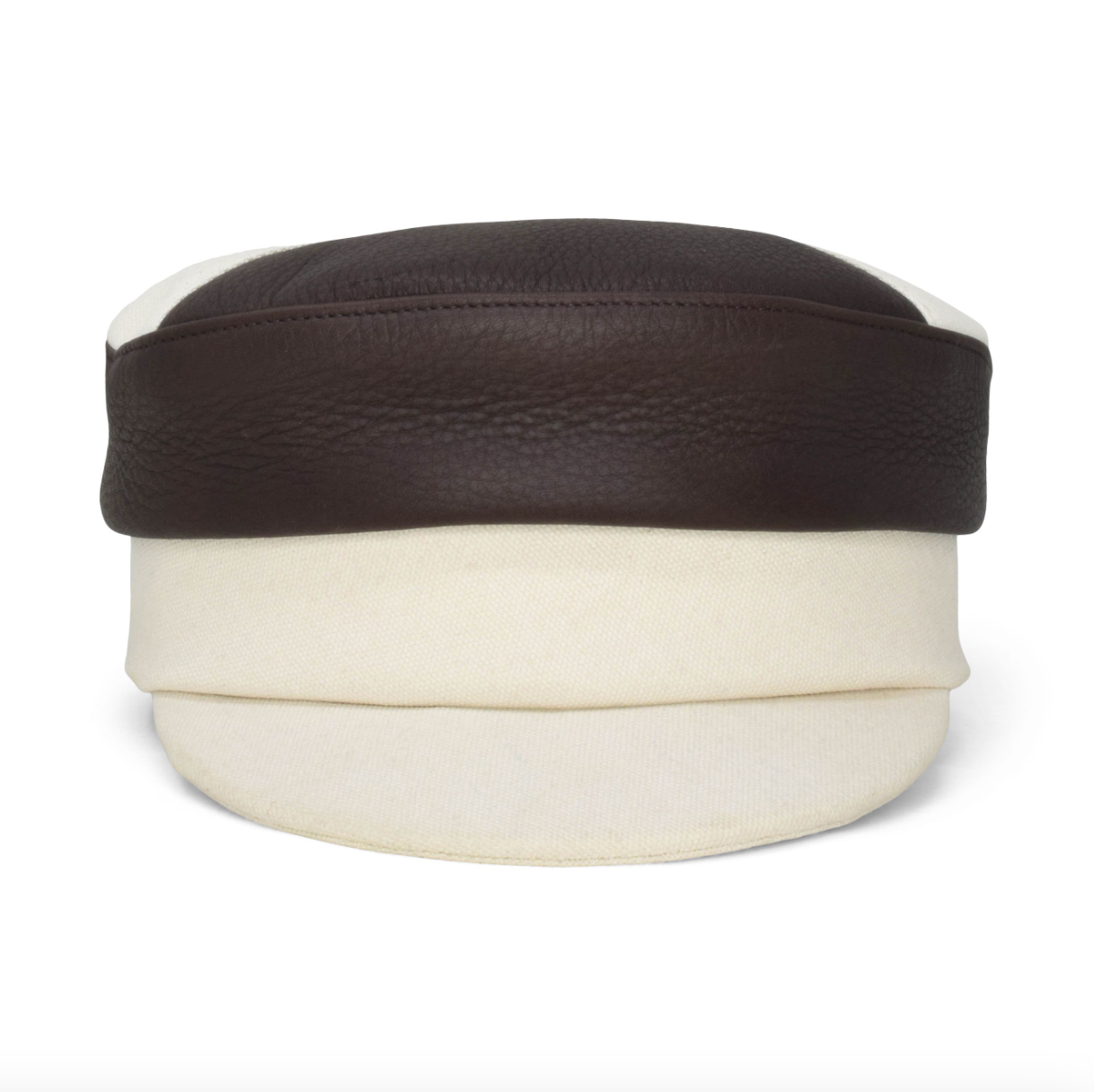 Womens leather structured brim cap