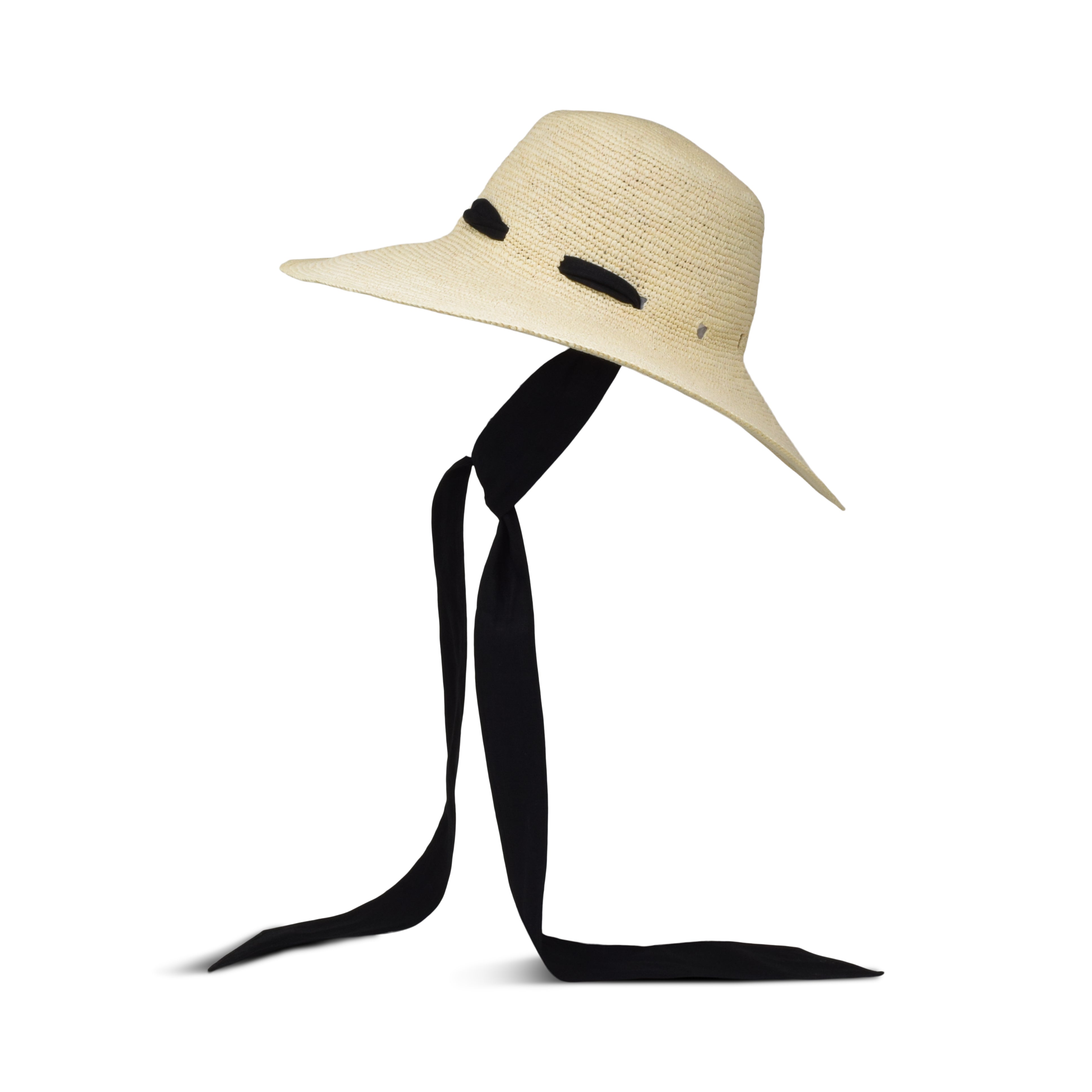 Womens Summer Straw Packable Hat with Black Tie – GIGI BURRIS