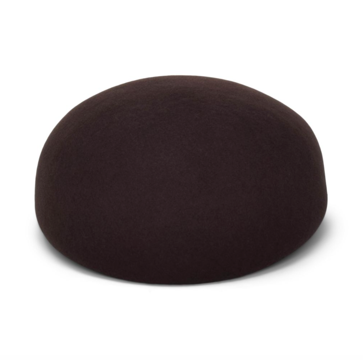 Black felt beret on a white background