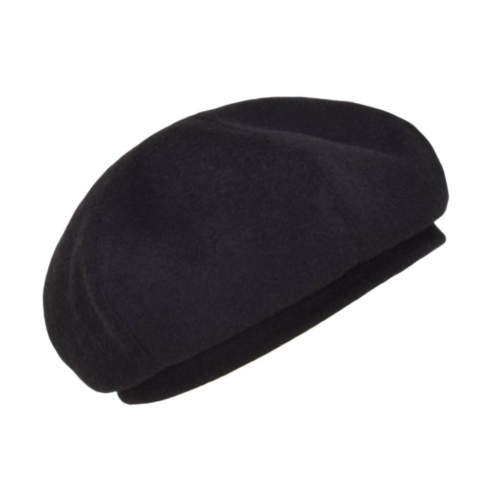 Black beret on a white background