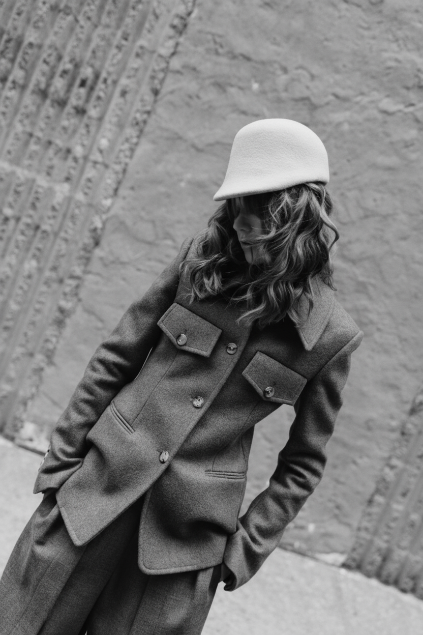 Beige cap on mondel