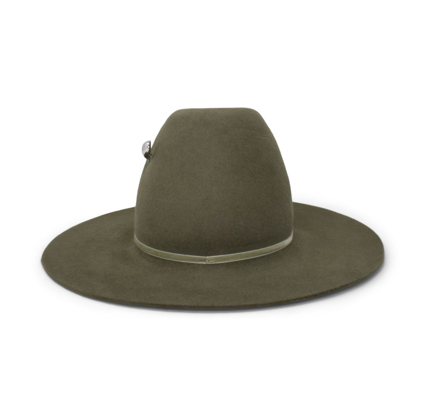 Green fedora hat on a white background