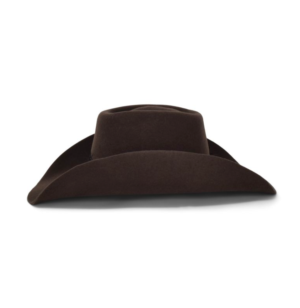 Brown cowboy hat on a white background