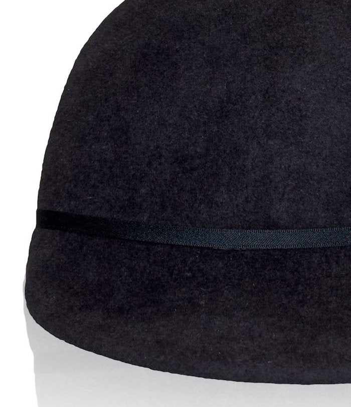 Black Gigi Burris Felt Ana Cap Autumn Winter Spring Weather Sateen Ribbon Core