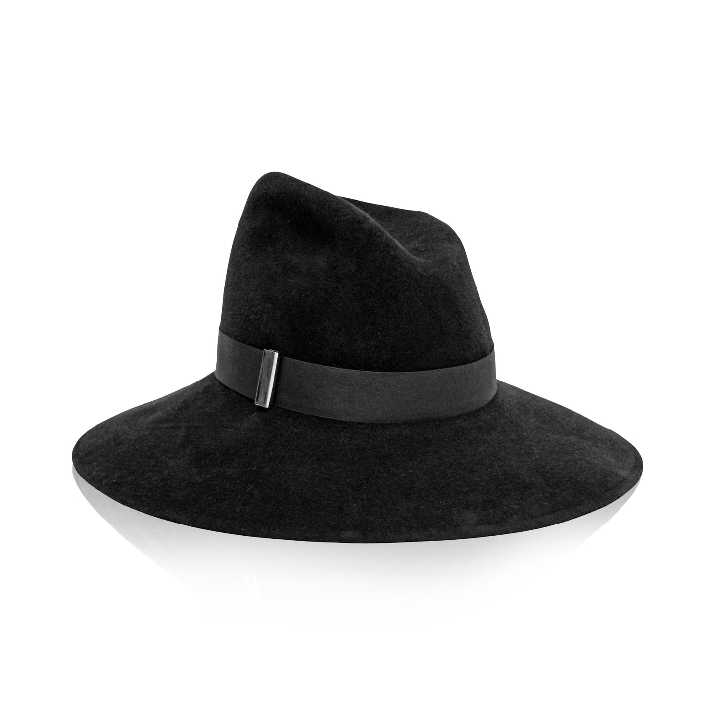 Black Gigi Burris Felt Asymmetrical Drake Autumn Winter Spring Weather Sateen Ribbon Core