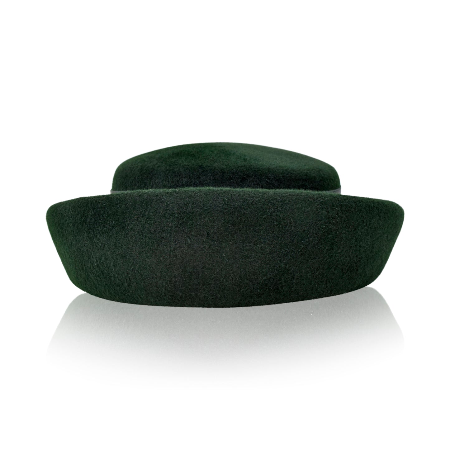 Bottle Green Gigi Burris Felt Wide Cuffed Cap Laura Autumn Winter Spring Weather Sateen Ribbon Core