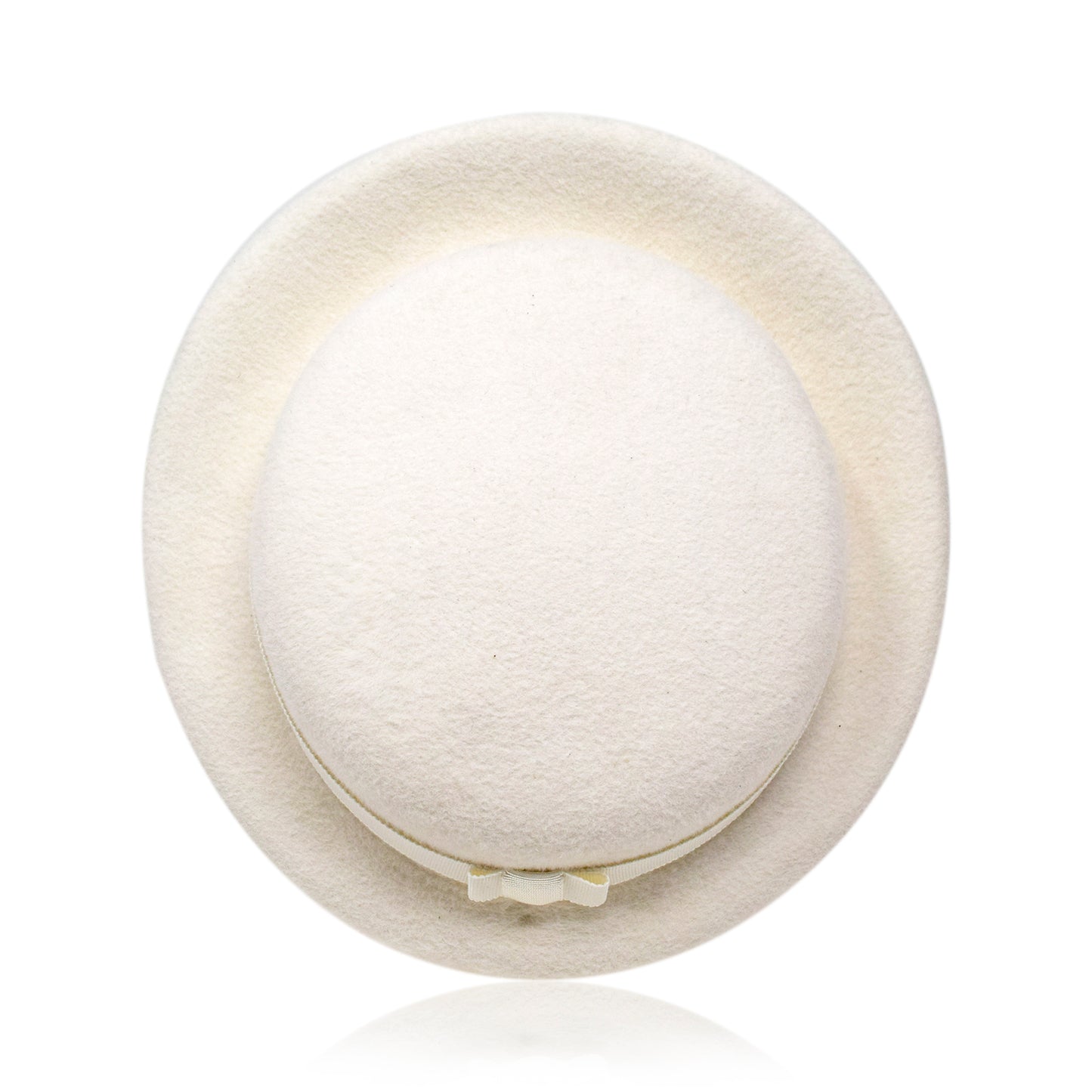 Gigi Burris Laura Milk Ivory Velour Felt Hand Blocked Wide Cuffed Cap