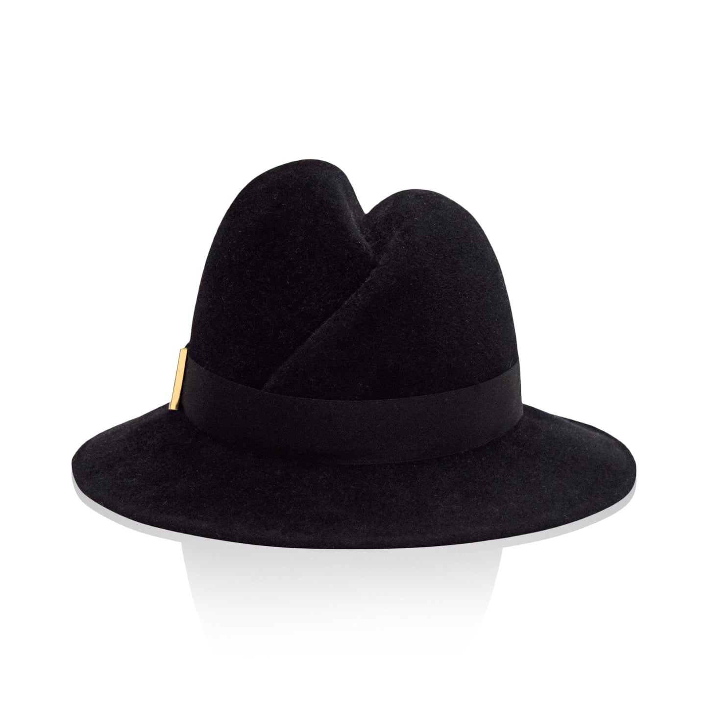 Black Gigi Burris Felt Scar Fedora Nell Autumn Winter Spring Weather Sateen Ribbon Core 