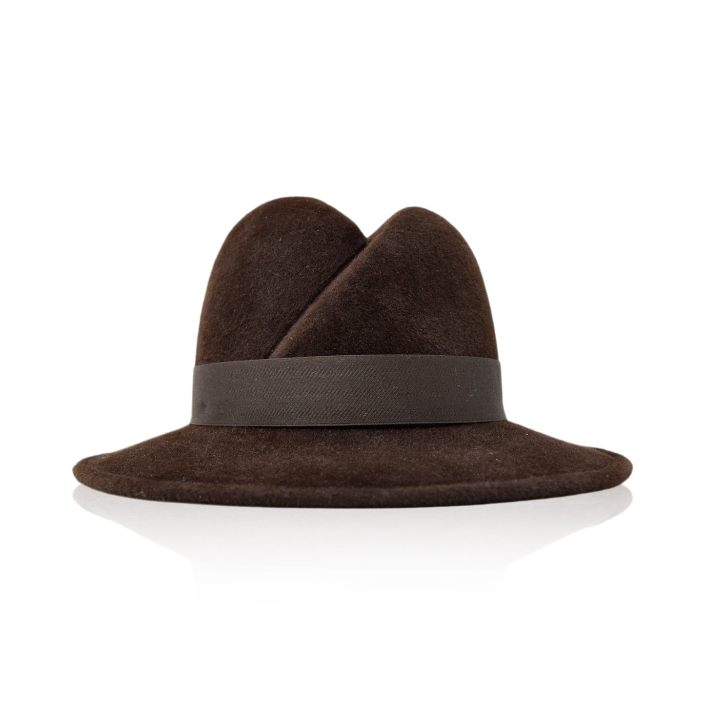 Chocolate Gigi Burris Felt Scar Fedora Nell Autumn Winter Spring Weather Sateen Ribbon Core