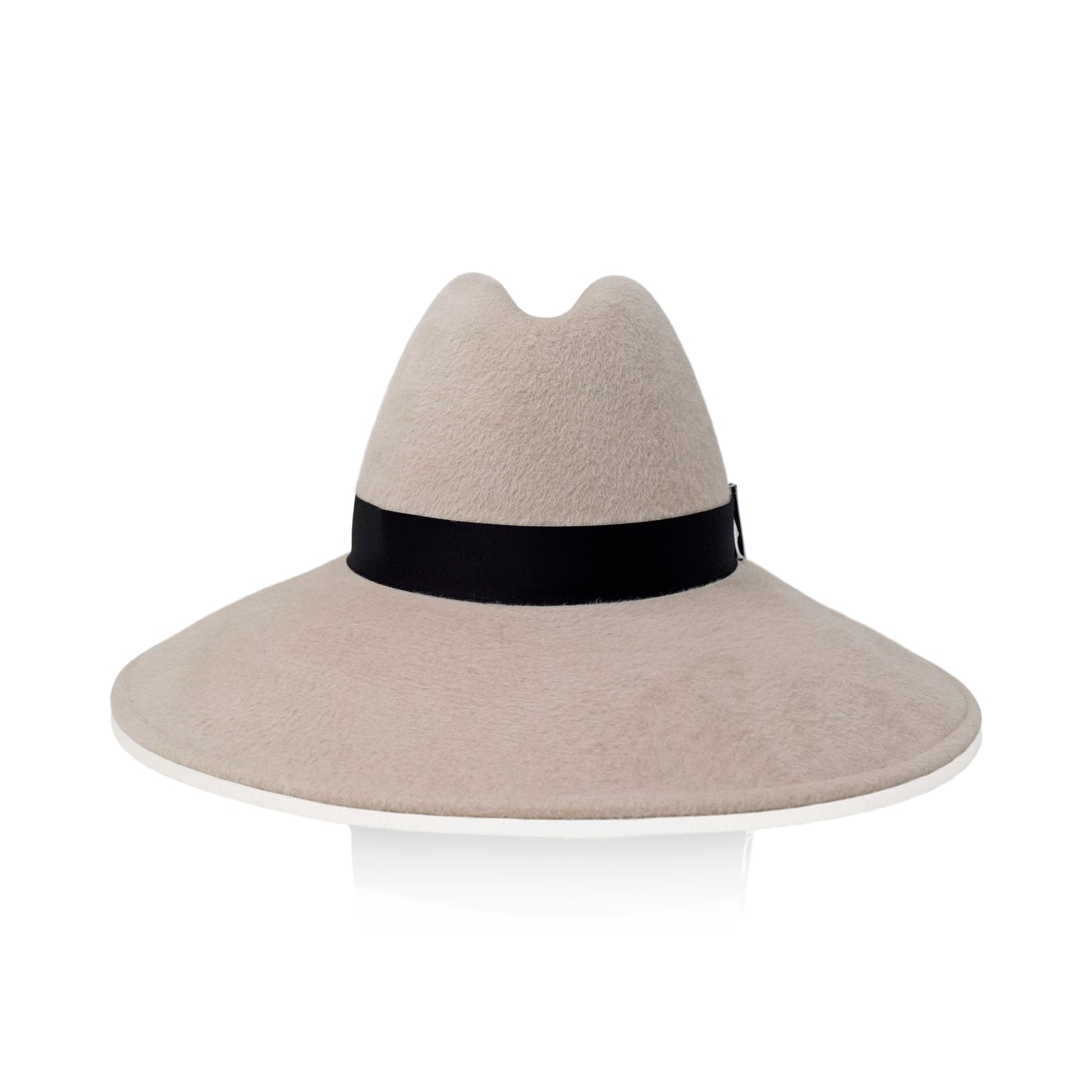 Alabaster Black Gigi Burris Felt Requiem Sloped Brim Pinched Crown Autumn Winter Spring Weather Sateen Ribbon Core