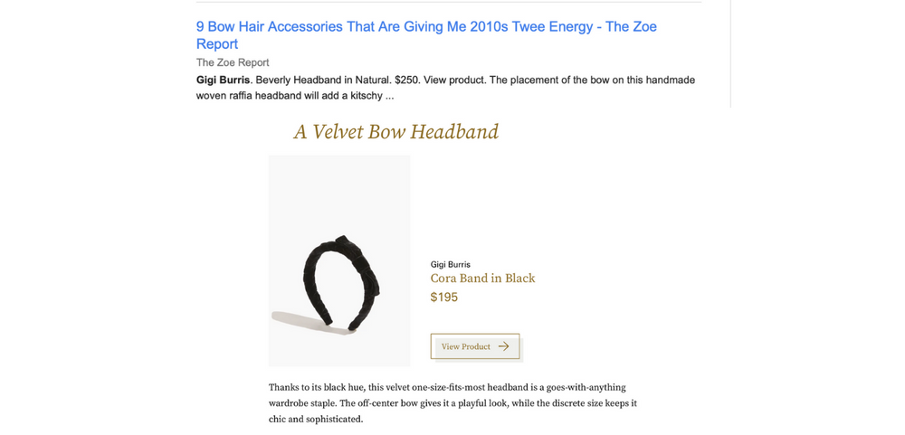 GIGI'S CORA BAND FEATURED AMONG TRENDING ACCESSORIES IN THE ZOE REPORT