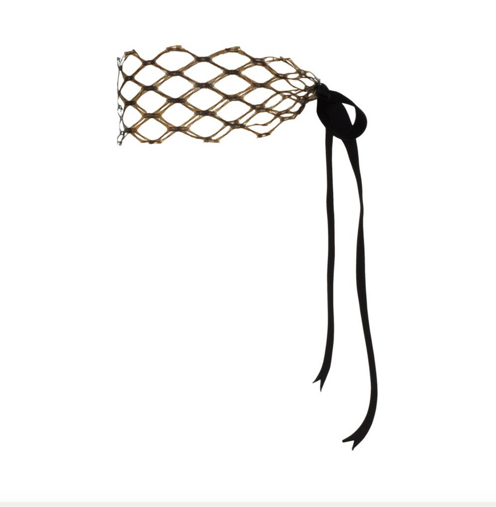 black veil hair accessory