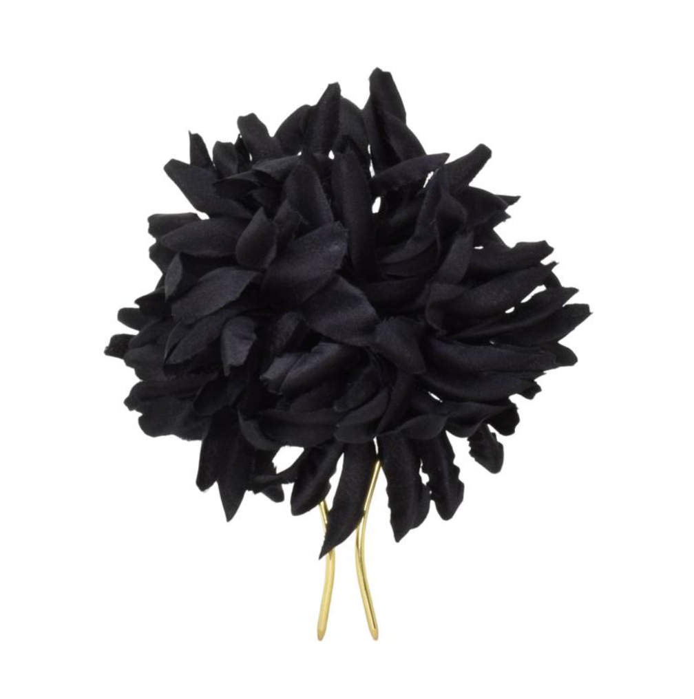 Black feathered headpiece clip