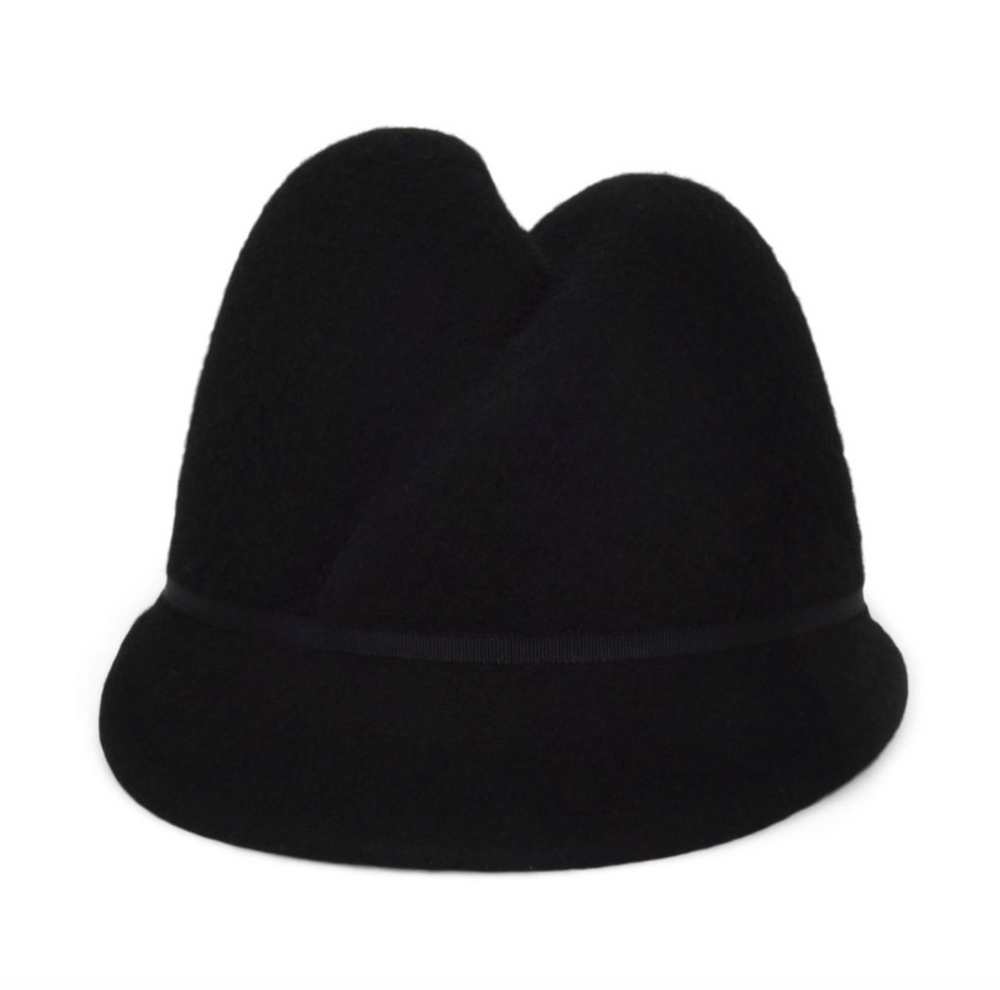Black hat on a white background