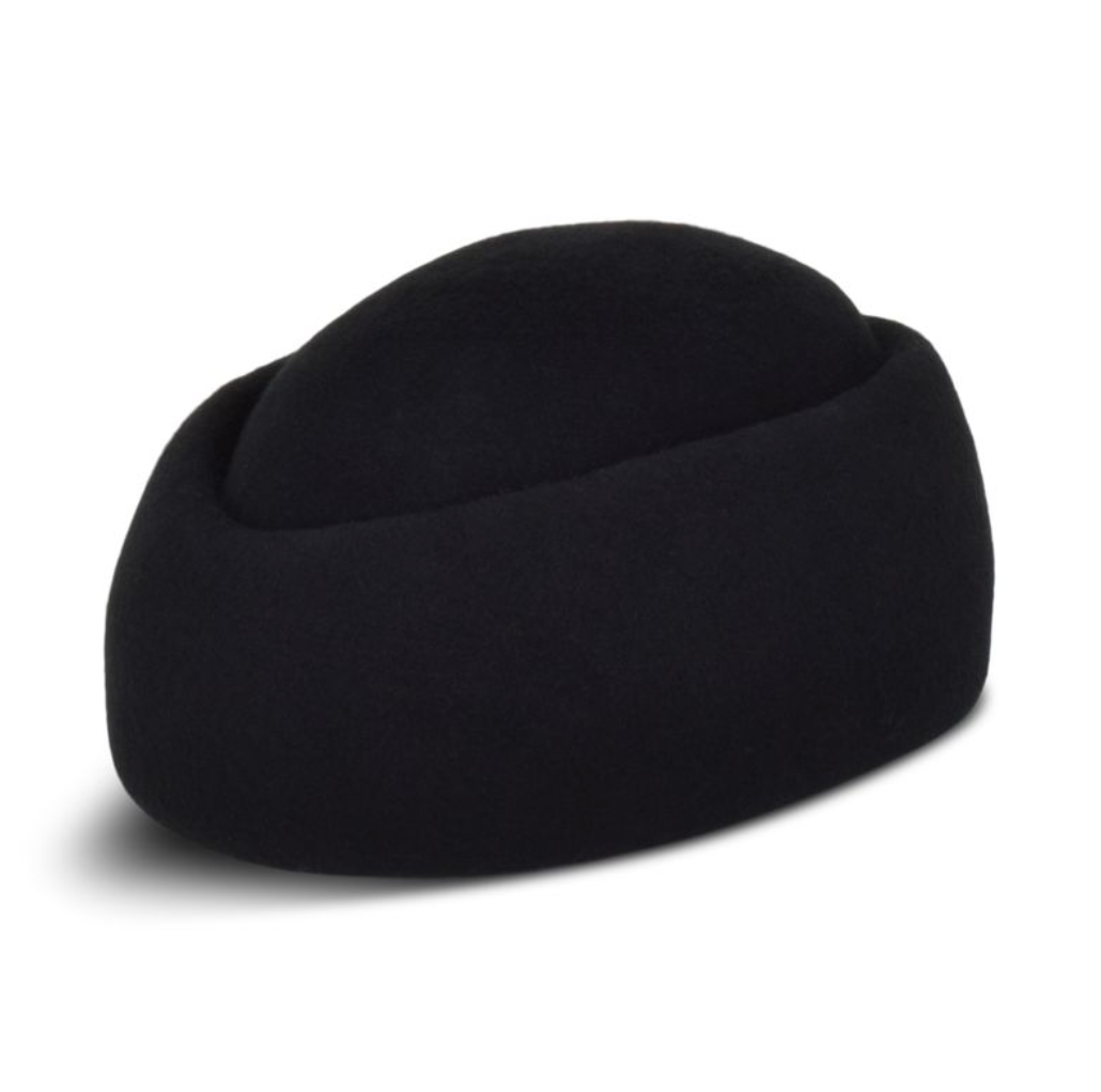Black beanie hat on a white background