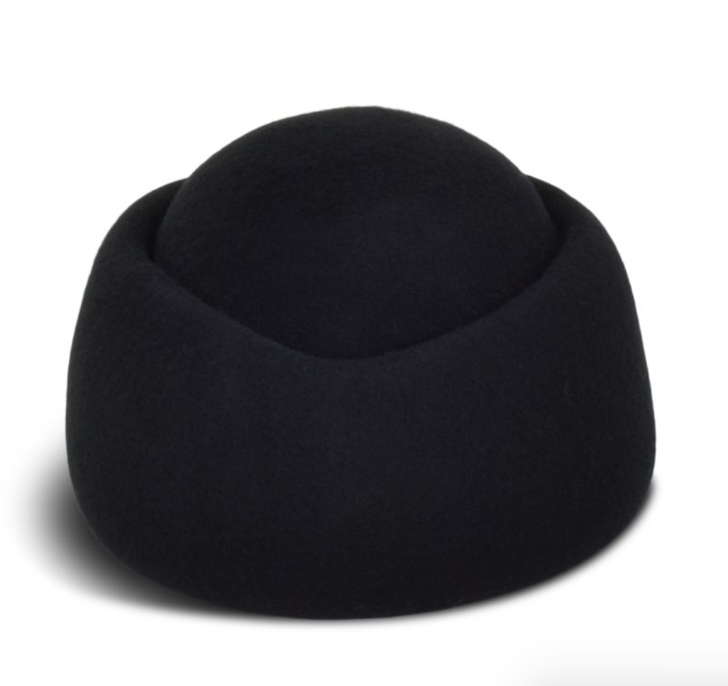 Black beanie hat on a white background