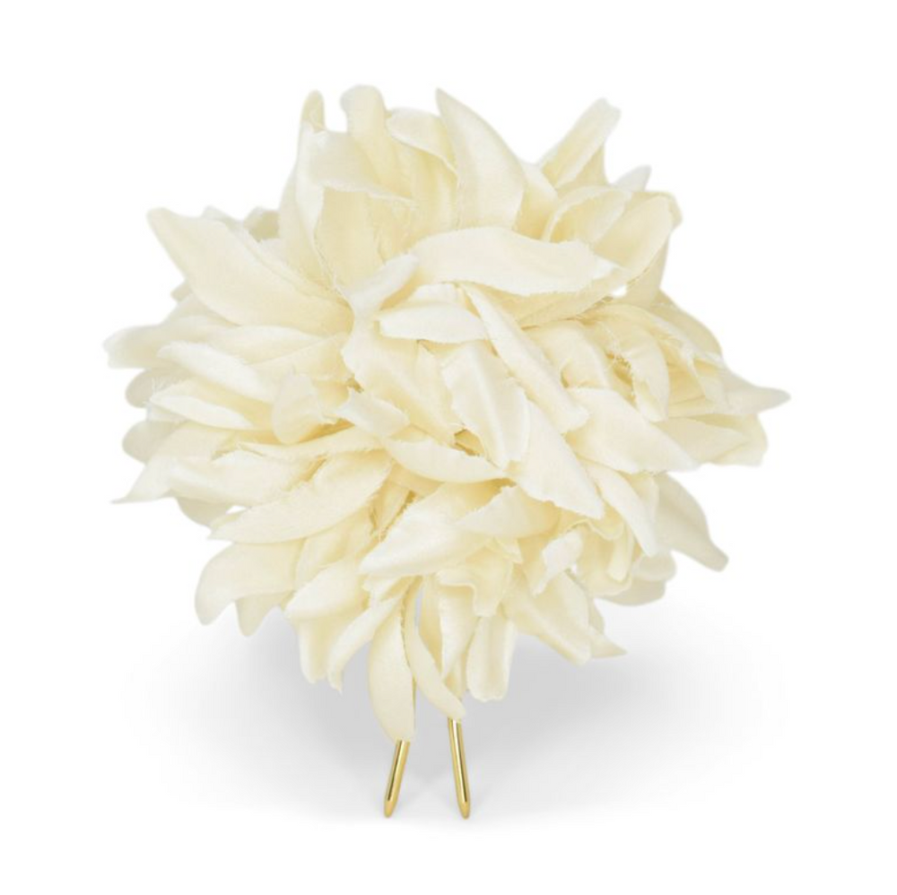 White floral hair accessory clip