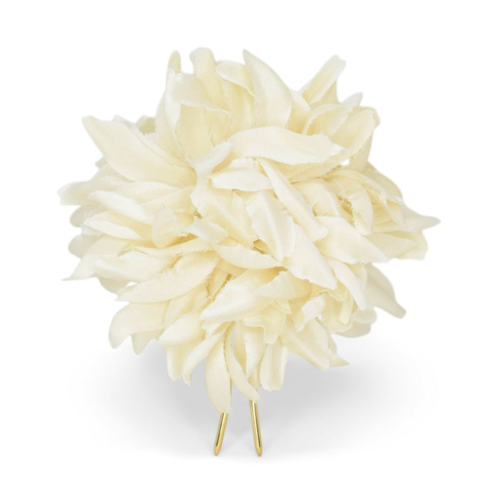 White floral hair accessory clip