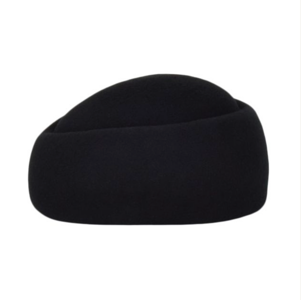 Black beanie hat on a white background