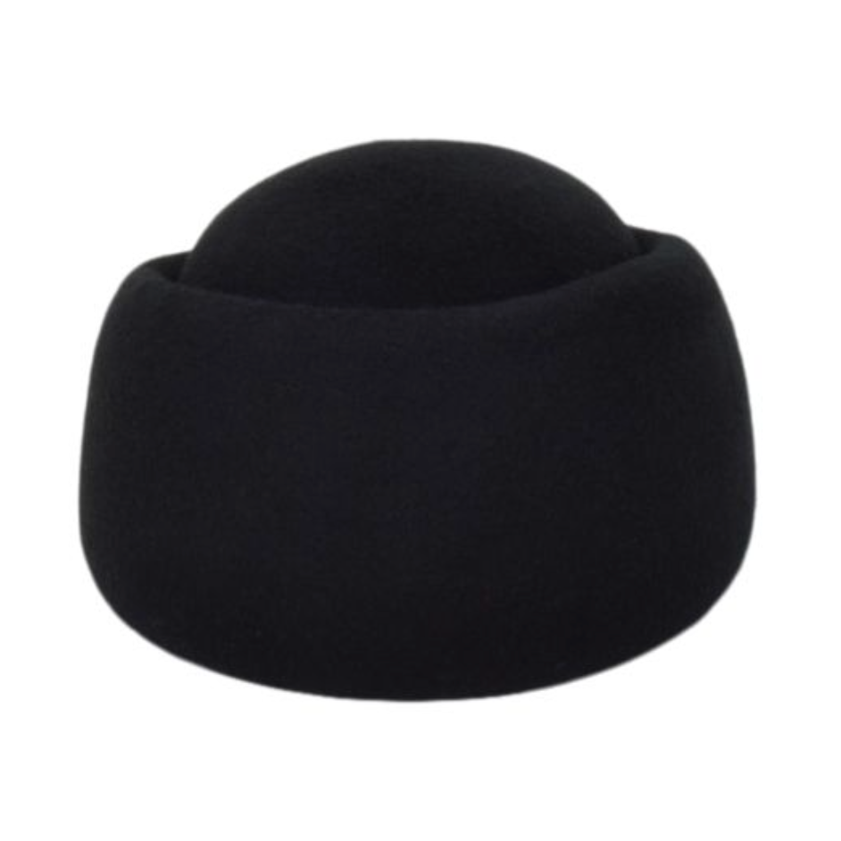 Black beanie hat on a white background
