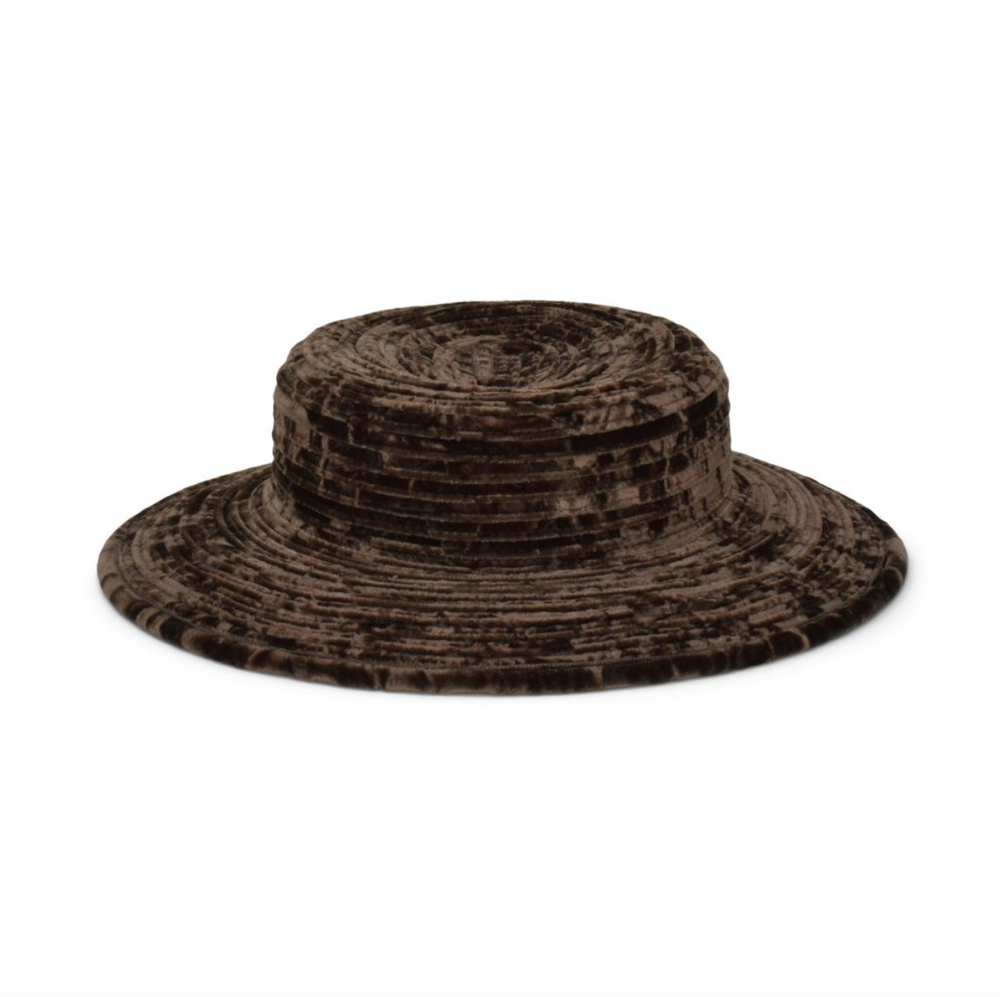 Brown textured hat on a white background