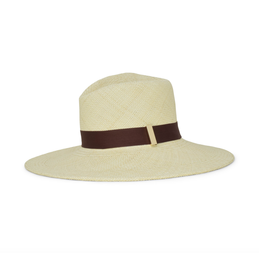 Womens beige woven hat 