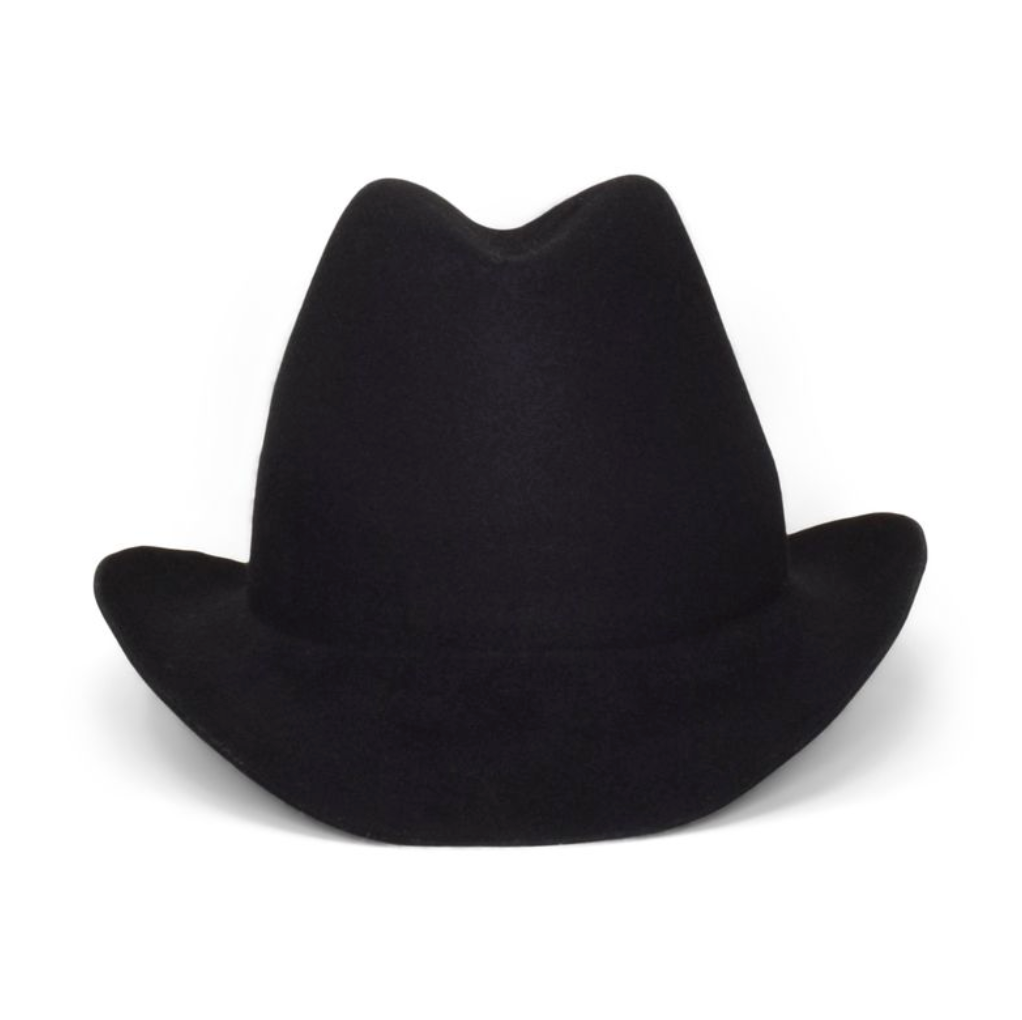 Black cowboy hat on a white background