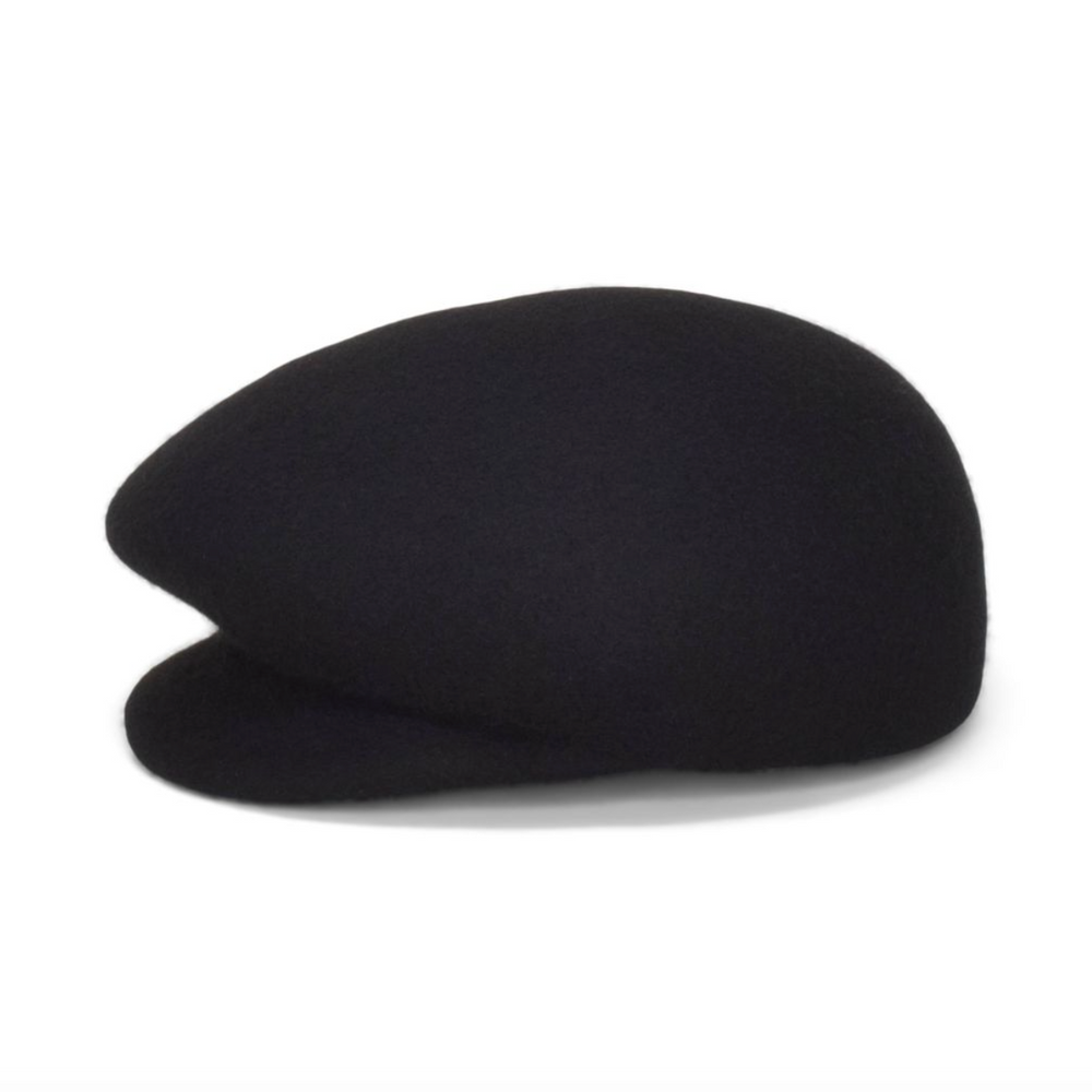 Black beret on a white background