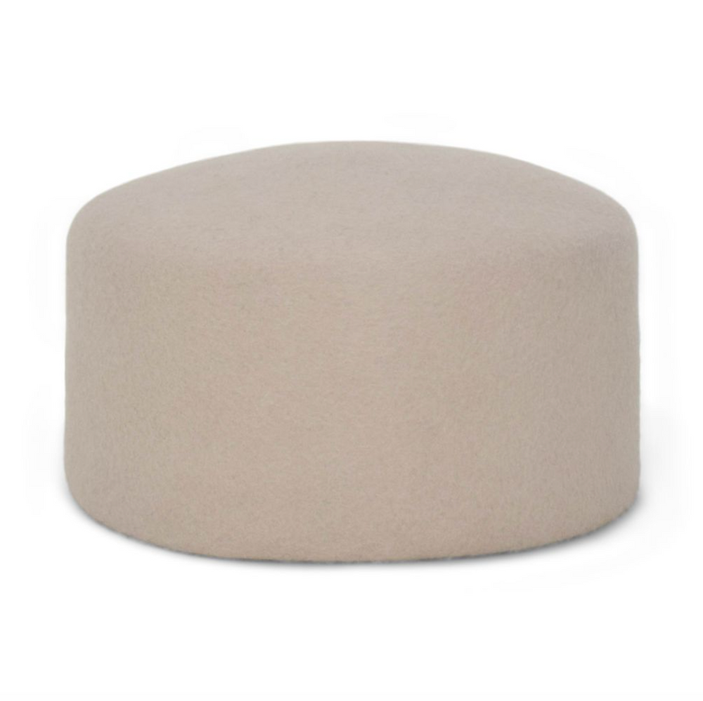 Beige Pillowbox Hat