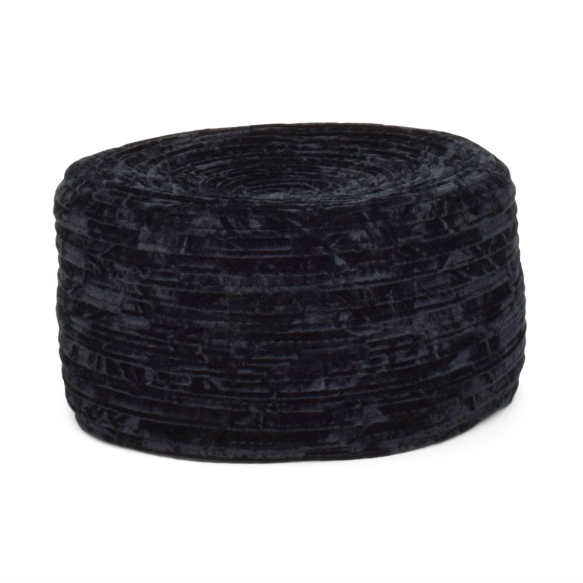 Ladylike pillbox hat, crushed velvet black