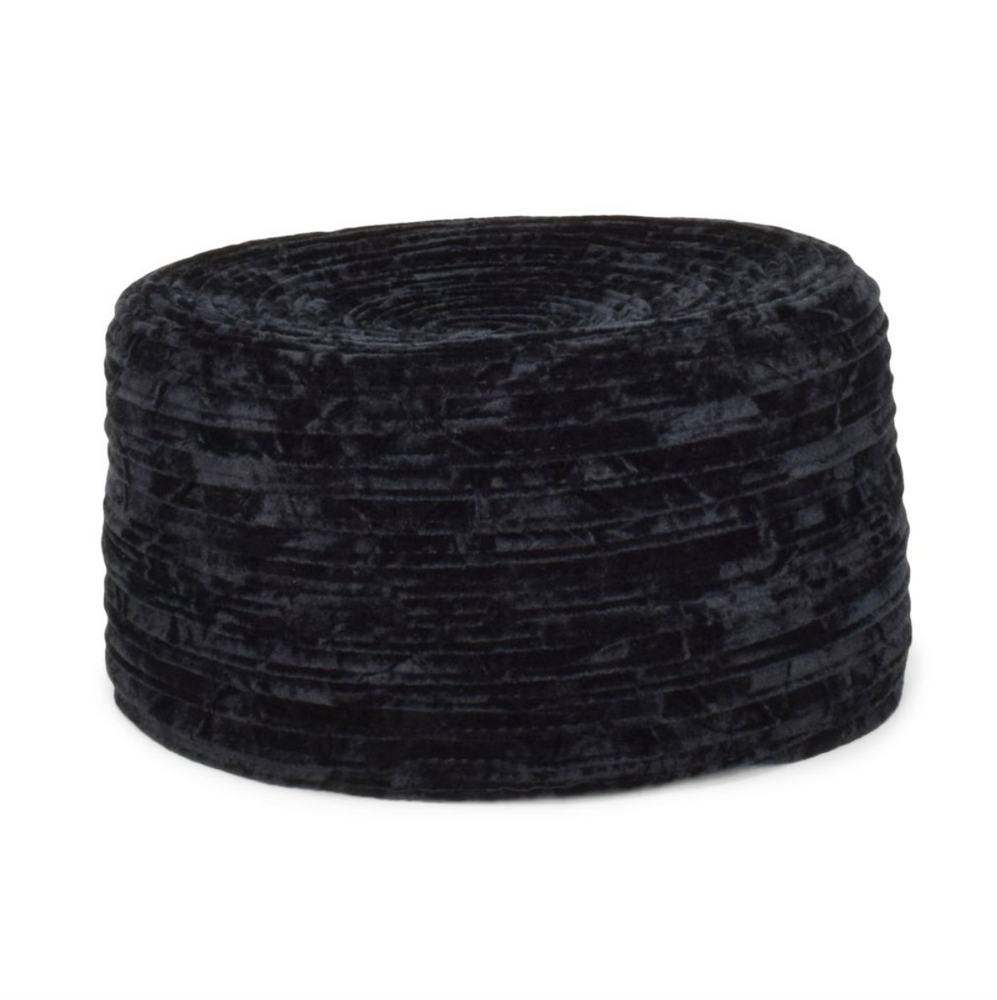 Black textured hat on a white background