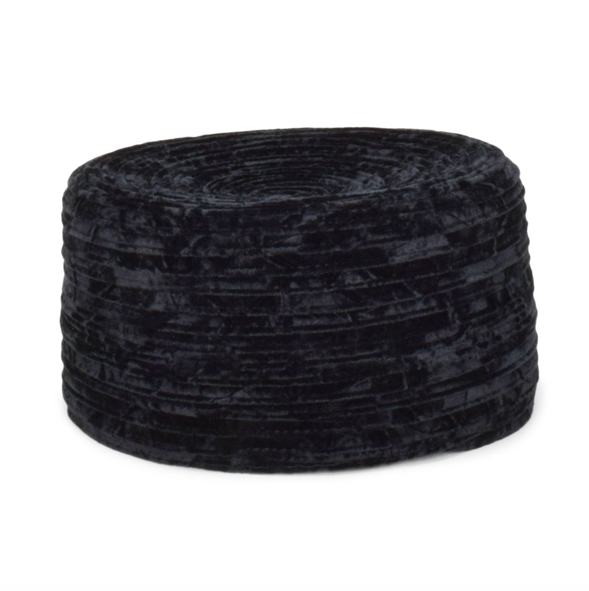 Black textured hat on a white background