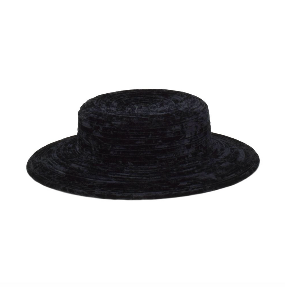 Black hat on a white background