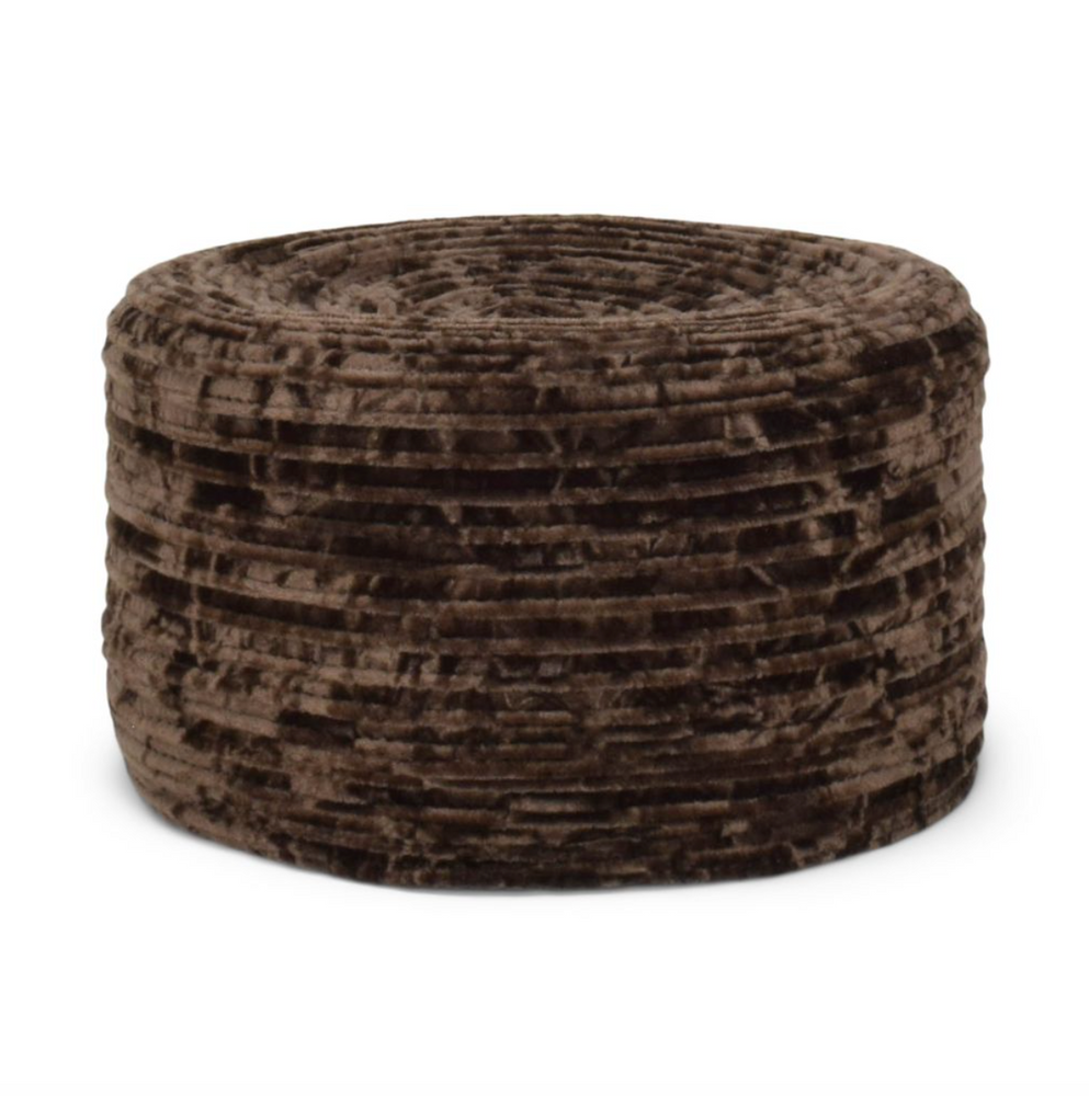 Round brown textured hat on a white background