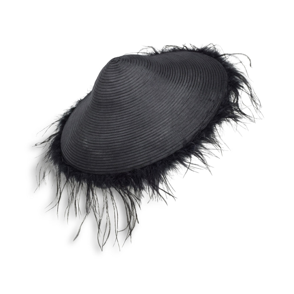 Luna Ostrich Hat | Black