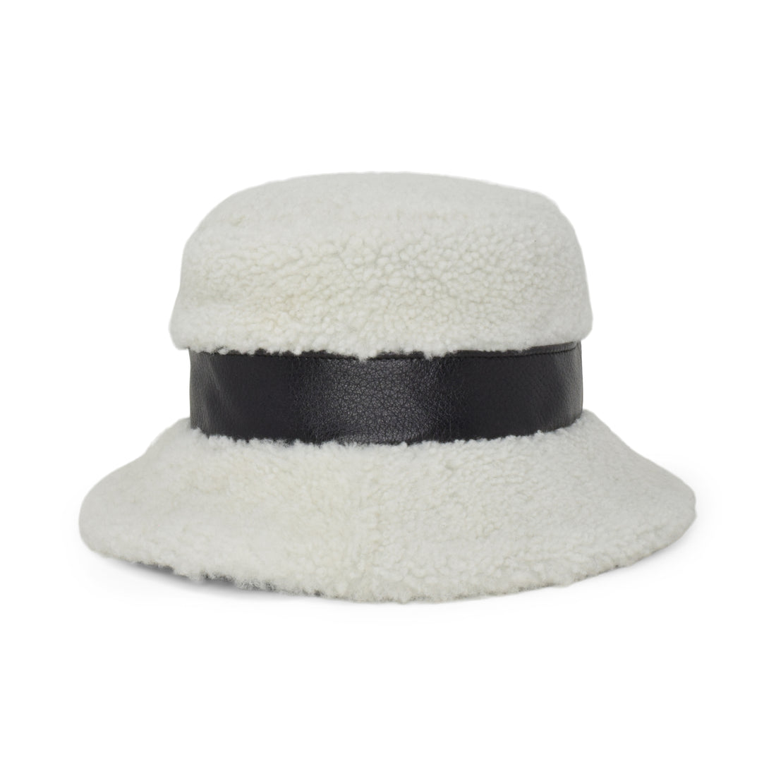 Gigi Burris Millinery White & Black Molly Genuine Shearling Bucket Hat Women main image 4