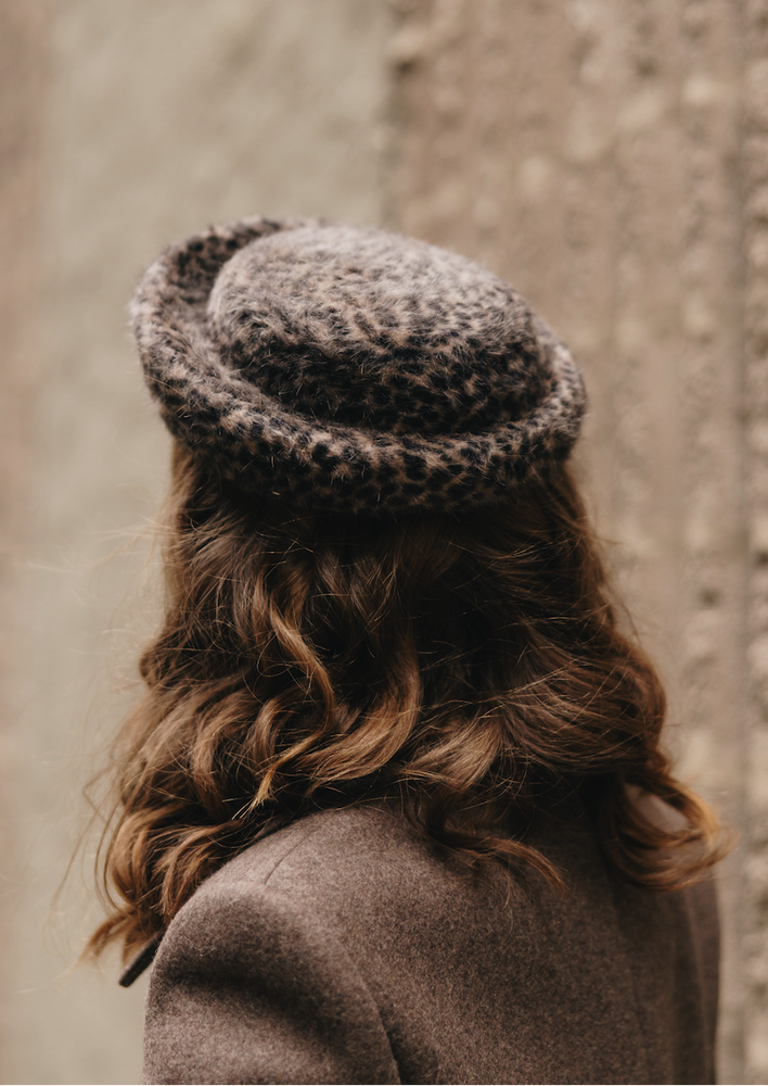 Ocelot Printed Lady Pillbox Hat