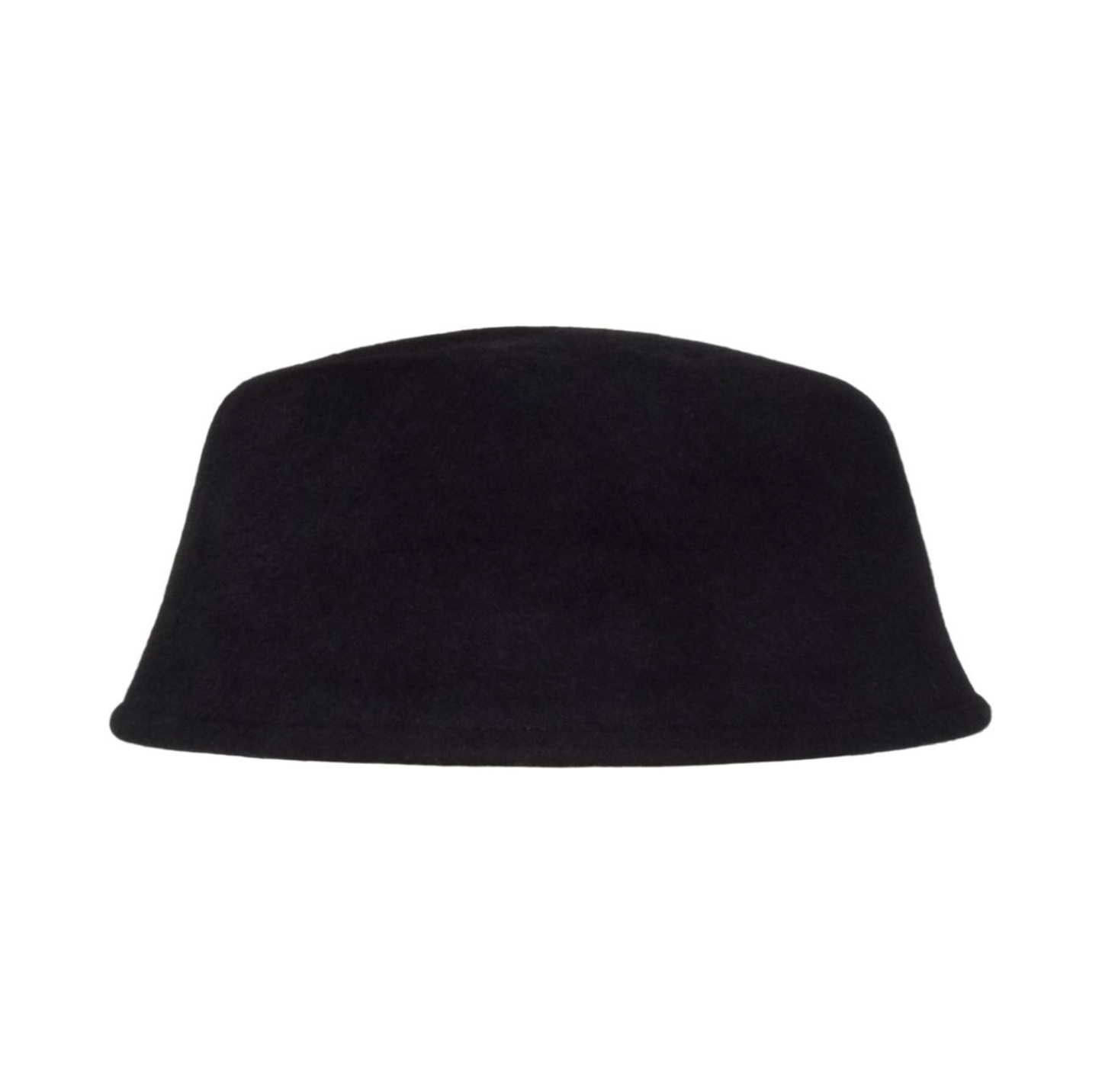 Black bucket hat on a white background