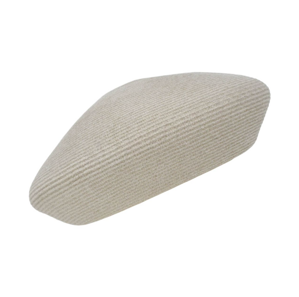 Beige beret on a white background