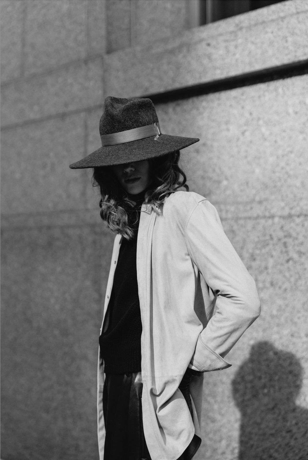 Woman wearing Felt Fedora