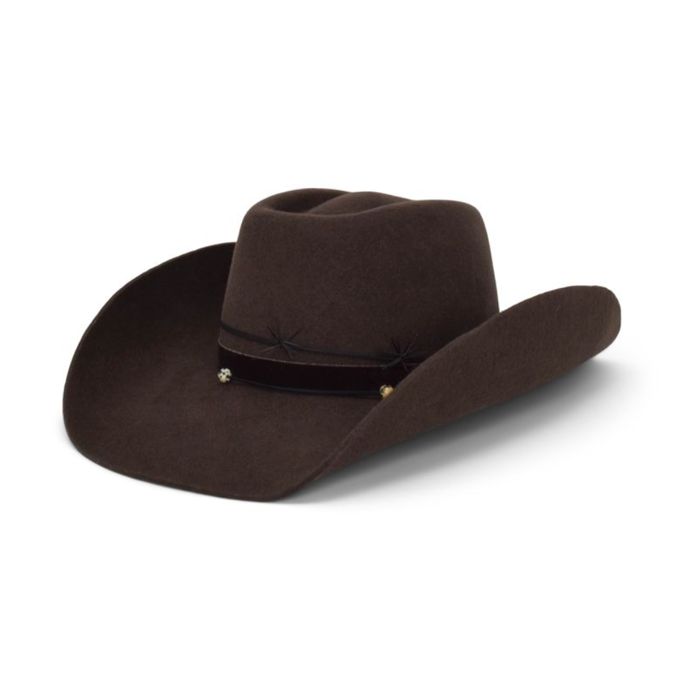 Brown cowboy hat on a white background