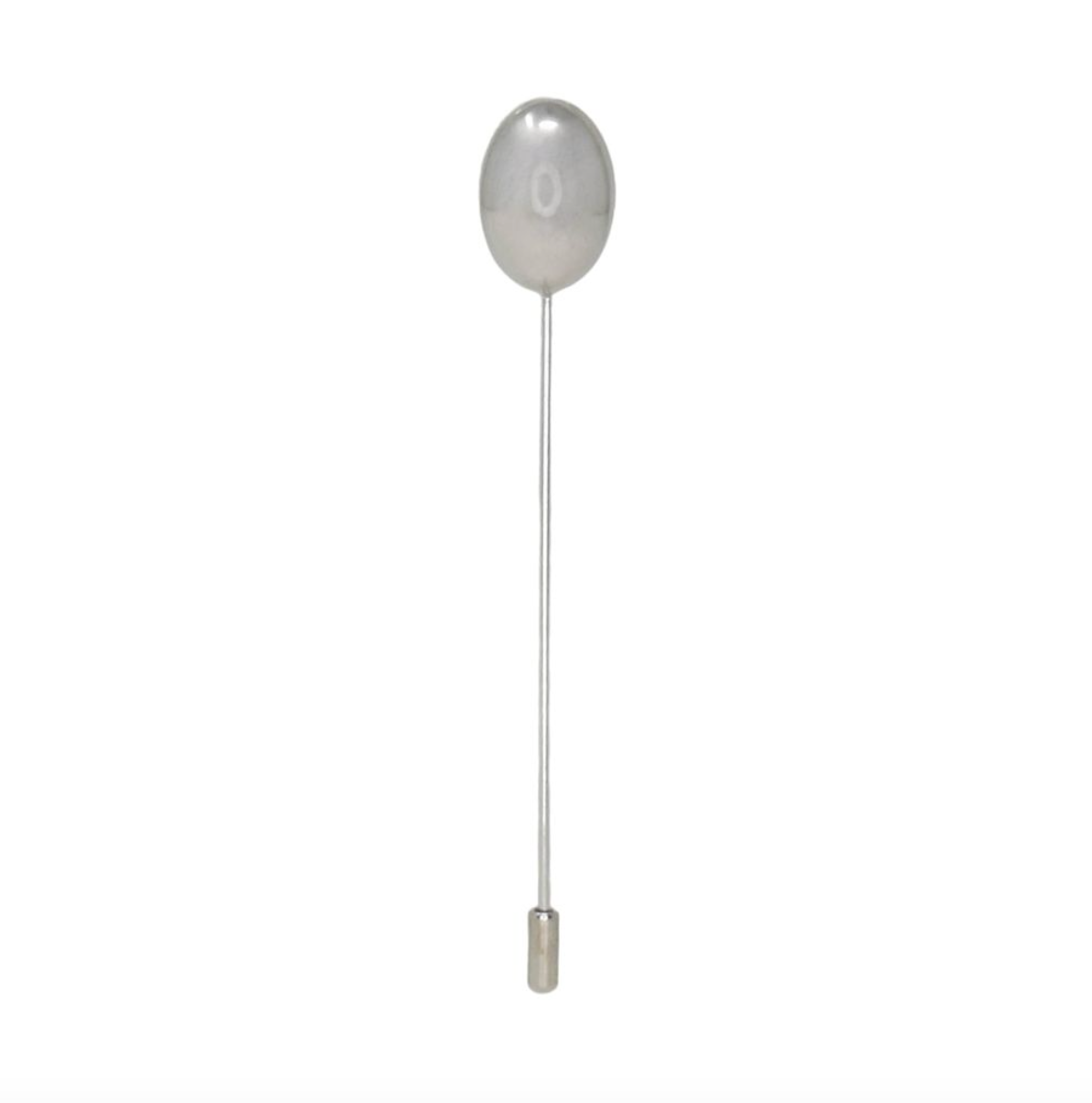 Silver balloon weight with a string on a white background