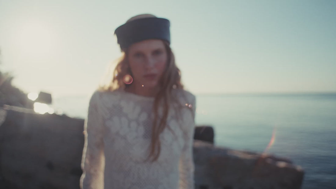 Woman in Straw Sailor Hat Pillbox Hat