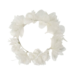 Gigi Burris Bridal Organza Flower Crown Hand Pressed Silk Flora Soft Tulle Biot Feather Ostrich Elegant Hair Piece