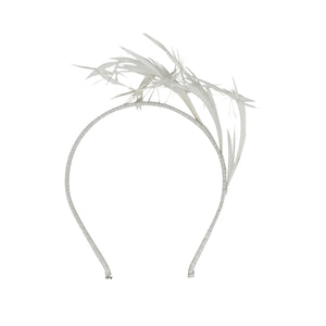 Gigi Burris Biot Band Twisted Feather Bridal Hairpiece Ivory Straw Headband Fine Couture